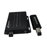 USB 2.0/1.1 über Glasfaser-Extender bis max. 5 km SMF-Glasfaser oder 500 Meter MMF-Glasfaser, kompatibel mit USB 1.1, Rx ist so klein wie ein USB-Dongle