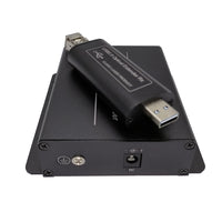 USB 2.0/1.1 ファイバーエクステンダーで最大 5 Km SMF ファイバーまたは 250 メートル MMF ファイバー、USB 1.1 と互換性あり、Rx は USB ドングルと同じ小型