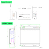 USB 2.0/1.1 Hub over Fiber Extender to Max 5 Km SMF Fiber or 500 Meters MMF Fiber with Mini Rx, Compatible with USB 1.1