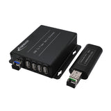 USB 2.0/1.1 Hub over Fiber Extender to Max 5 Km SMF Fiber or 500 Meters MMF Fiber with Mini Rx, Compatible with USB 1.1