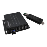 USB 2.0/1.1 Hub over Fiber Extender to Max 5 Km SMF Fiber or 500 Meters MMF Fiber with Mini Rx, Compatible with USB 1.1
