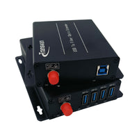 4 Ports USB 3.2 Over SM Fiber Optic Extender to 250 Meters, Compatible with USB 3.2 Gen 1x1/USB 3.1 Gen 1/USB 3.0/USB 2.0/USB 1.1, Support 3D Sanner
