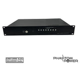 4-Kanal-Line-Level-XLR-symmetrischer Audio-zu-Glasfaser-Konverter über 20 km SMF, mit 4 x umschaltbaren 48-V-Phantomspeisungen, unterstützt Kondensatormikrofone