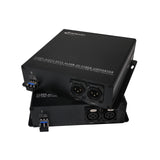 2 Ch Line-Level XLR Audio to Fiber Converter Over 20 Km SMF or 500 Meters MMF, Providing 16-bit or 24 bit Audio Quality
