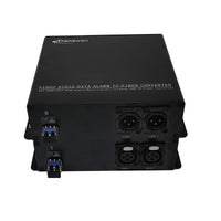 2 Ch Line-Level XLR Audio to Fiber Converter Over 20 Km SMF or 500 Meters MMF, Providing 16-bit or 24 bit Audio Quality