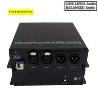 2 Ch Bi-Directional (2 Way) Line-Level Balanced XLR Audio Over Fiber Extender to 20 Km SMF or 500 Meters MMF , Providing 16-bit or 24 bit Audio Quality