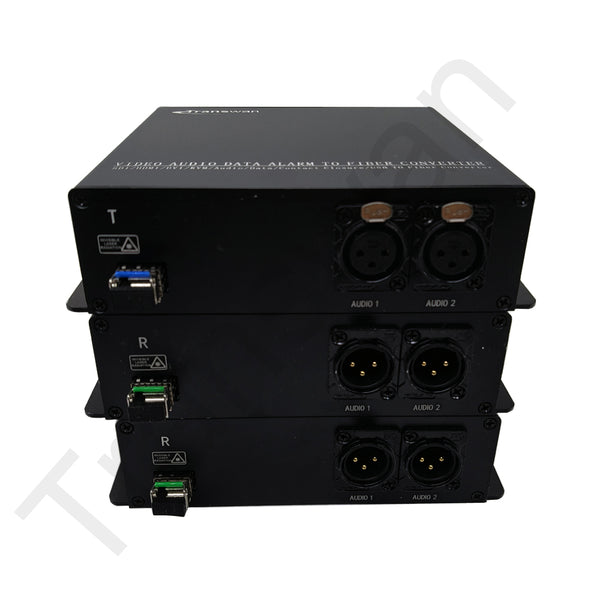 Cascades 2 Ports (L&R) IN 4~6 Ports OUT XLR Balanced Line Audio  over Optic Fiber Extender Set Support 16 Bit with Broadcast Quality