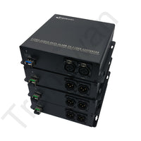 Cascades 2 Ports (L&R) IN 4~6 Ports OUT XLR Balanced Line Audio  over Optic Fiber Extender Set Support 16 Bit with Broadcast Quality
