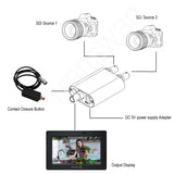 3G/HD/SD-SDI Switcher 2 Ch Input, One or the Other Output Toggled by Button