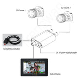 3G/HD/SD-SDI Swtcher 2 Ch Input, One or the Other Output Toggled by Button