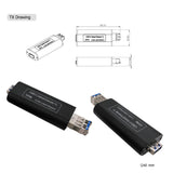 PCI-E カードから最大 250 メートル (820FT) までの 1 ポート USB 3.0 光ファイバ エクステンダ、10Gbps SFP 付きシングルモード ファイバ、最大 5 Gbps の超高速