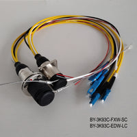 SMPTE311M 3K93C Connector FXW & EDW with Tails of 2 x Fiber Connector & 4 x Wires