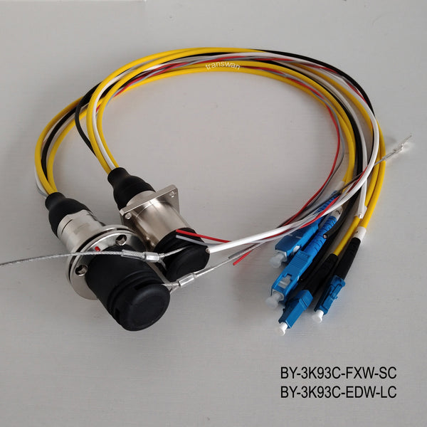 SMPTE311M 3K93C Connector FXW & EDW with Tails of 2 x Fiber Connector & 4 x Wires