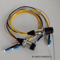 SMPTE311M 3K93C Connector FXW & EDW with Tails of 2 x Fiber Connector & 4 x Wires
