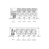 4-Kanal-Line-Level-XLR-symmetrischer Audio-zu-Glasfaser-Konverter über 20 km SMF, mit 4 x umschaltbaren 48-V-Phantomspeisungen, unterstützt Kondensatormikrofone