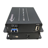 USB 2.0 über Glasfaser Extender bis max. 5 Kilometer Singlemode-Glasfaser oder 500 Meter Multimode-Glasfaser, kompatibel mit USB 1.1, mit SFP-Modul