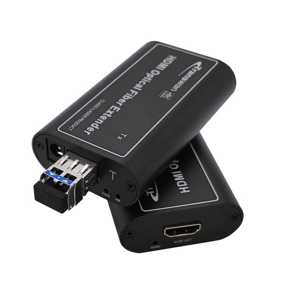 Mini 4K HDMI Over Fiber Extender to 10 Kilometers Over 1 SMF Fiber, 4K Uncompressed Signal  (4K @30Hz)