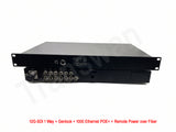 EFP-Glasfaserkamerasystem mit bidirektionalem 12G-SDI/1 Kanal 3G-SDI/10/100/1000 Ethernet/Genlock, funktioniert mit SMPTE Hybrid Elimination Device Adapter über 10 Kilometer Singlemode-Glasfaser.