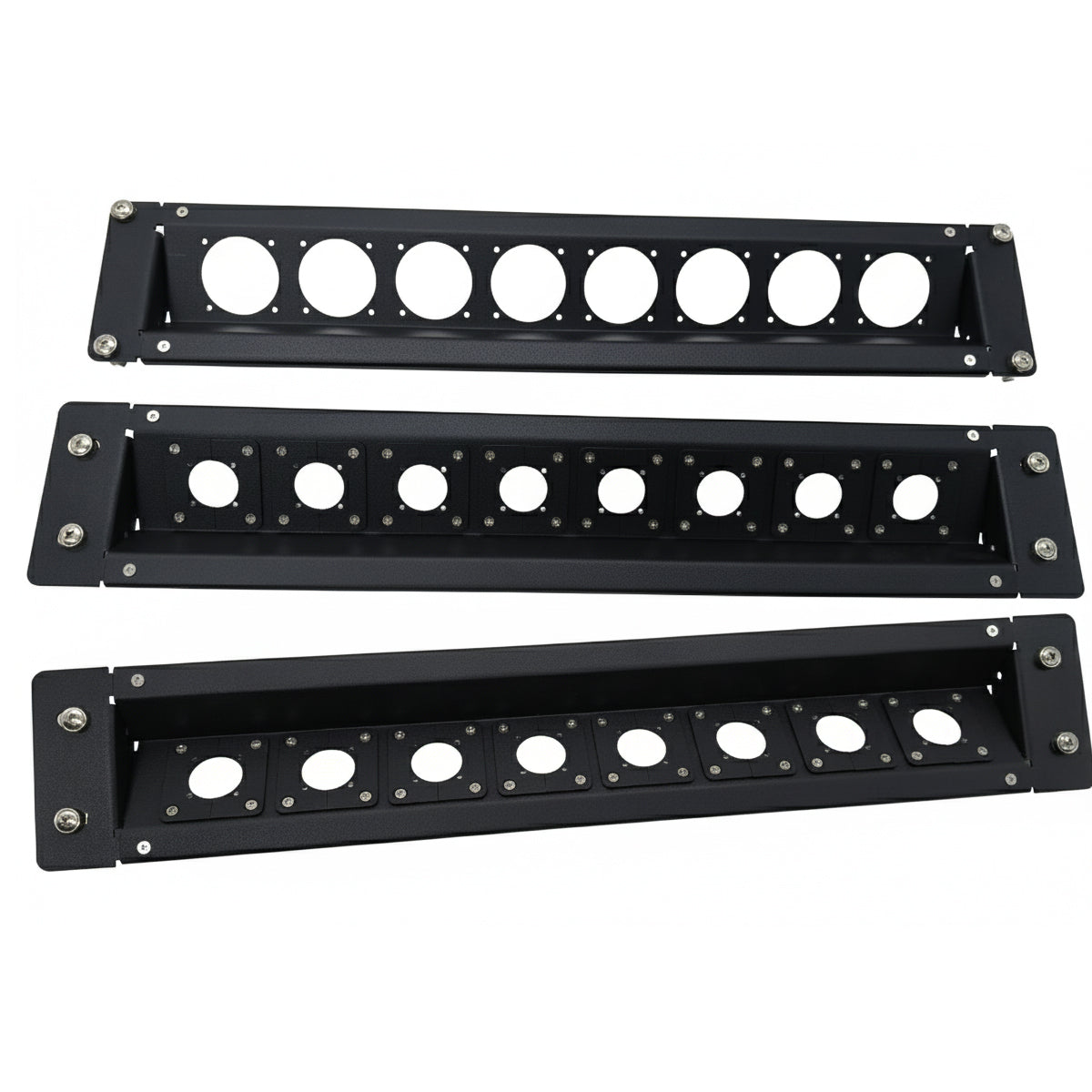2U 19-Inch Recessed Patch Panel Rack Mount for SMPTE Hybrid Cables Con ...
