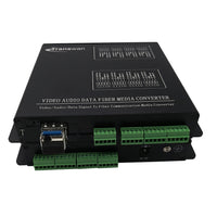 8 Ch 2 Way (Bi-directional) Dry Contact Closure to Fiber Converter over 2 Km MM Fiber or 20 Km SM Fiber with Hot Pluggable SFP