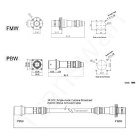 SMPTE311M 3K93C Hybrid Camera Optical Cable with Fixed Plug & Socket (FMW-PBW) SMPTE Connector