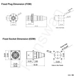SMPTE311M 3K93C Connector FXW & EDW with Tails of 2 x Fiber Connector & 4 x Wires