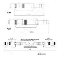 50~200 Meters SMPTE311M (FUW-PUW) Hybrid Camera Optical Cable with Plug & Socket 3K93C Connector