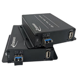 USB 2.0 über Glasfaser Extender bis max. 5 Kilometer Singlemode-Glasfaser oder 500 Meter Multimode-Glasfaser, kompatibel mit USB 1.1, mit SFP-Modul