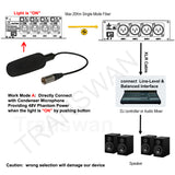 4 Ch Line-Level XLR Balanced Audio to Fiber Converter Over 20 Km SMF, With 4 x Switchable 48V Phantom Power Supplies, Support Condenser Microphones