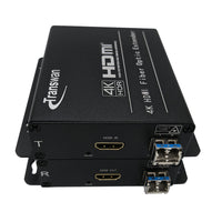 4K HDMI 光ファイバーエクステンダー経由で 10Km、最大 4096 x 2160 (4K @30Hz)、HDCP 準拠、4K 非圧縮信号