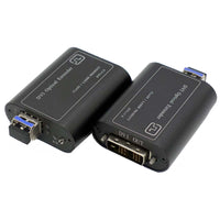 4K DVI Optical Fiber Extender with HDCP 1.2, real-time Live Transmission 20 Kilometers over single-mode Fiber, with 10G Bi-directional SFP module