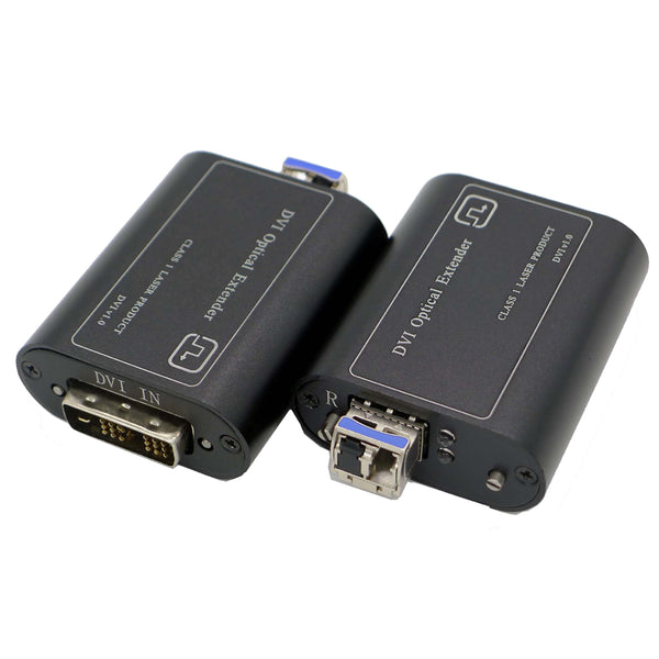 4K DVI Optical Fiber Extender with HDCP 1.2, real-time Live Transmission 20 Kilometers over single-mode Fiber, with 10G Bi-directional SFP module