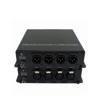 4-Kanal-Line-Level-XLR-Konverter für symmetrisches Audio zu Glasfaser über 20 km SMF oder 500 Meter MMF, mit 16-Bit- oder 24-Bit-Audioqualität
