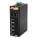 4 x 10/100/1000Base-Tx to 2 x 100/1000Base-Fx SFP Ring Managed Industrial Switch, Support EPRS Ring and layer 2 Network Management, DC 10~58V