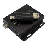 4 Ports USB 3.0/2.0/1.1 Over Single-mode Fiber Optic Extender to 250 Meters, Backward Compatible USB 2.0/1.1