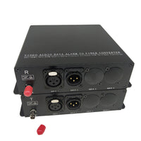 1 Ch Bi-Directional (2 Way) Line-Level XLR Balanced Audio Over Fiber Extender to 20 Km SMF or 500 Meters MMF, Providing 16-bit or 24 bit Audio Quality