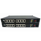 8 Ch Line-Level Balanced XLR Audio Over Fiber Extender (Converter) to Max 20 Km SMF or 500 Meters MMF with 1 U Rack-Mount Chassis
