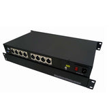 8-Kanal-XLR-Audio mit symmetrischem Leitungspegel über Glasfaser-Extender (Konverter) auf maximal 20 km SMF oder 500 Meter MMF, bietet 16-Bit- oder 24-Bit-Audioqualität