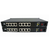 4-Kanal-Bidirektionaler (2-Wege) Line-Level-XLR-Balanced-Audio-Extender über Glasfaser, XLR-Audio zu Glasfaser, bietet 16-Bit- oder 24-Bit-Audioqualität