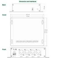 2 Channels 2 Way (bi-directional) Dynamic Microphone Audio over Fiber Optic Converter to 20 Km SM Fiber or 500 Meters MM Fiber