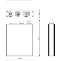 SMPTE ハイブリッドエリミネーションデバイスアダプター (LC ファイバーコネクター + AC 電源) を Lemo ハイブリッドケーブルに変換