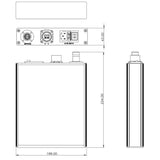 SMPTE ハイブリッドエリミネーションデバイスアダプター (LC ファイバーコネクター + AC 電源) を Lemo ハイブリッドケーブルに変換