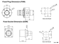 SMPTE311M 3K93C Connector FXW & EDW with Tails of 2 x Fiber Connector & 5 x Lines, 5 x Wires, the 5th GND (Green)
