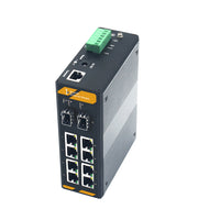 8 x 10/100/1000Base-Tx ～ 2 x 100/1000Base-Fx SFP リング管理産業用スイッチ、EPRS リングおよびレイヤー 2 ネットワーク管理をサポート、DC 10 ～ 58 V