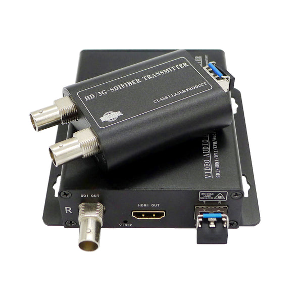 3G-SDI über Glasfaser-Extender bis 10 km, Empfänger mit 1 Kanal SDI und 1 Kanal HDMI-Ausgang, unterstützt SMPTE 424M