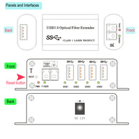 4 Ports USB 3.0 Hub to 250 Meters over Single-mode Fiber Optic Extender w/10 G SFP, Supports 5 Gbps Super-Speed