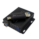 4 Ports USB 3.0 Hub bis 250 Meter über Singlemode-Glasfaser-Extender mit 10 G SFP, unterstützt 5 Gbit/s Super-Speed